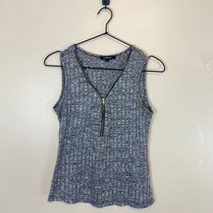 Ambiance Gray Zip Up Tank Top L